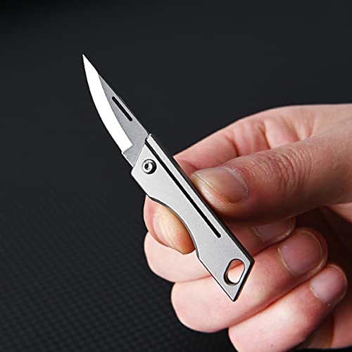 Resafely Mini Pocket Knife,Utility Knife,Cool Edc Tools,Used For Opening Letters,Packages And Boxes(Titanium) #TOP3