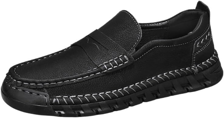 HBJWOV Mens Slip-on Loafers Shoes Casual Oxford Shoes Low-top Round-Toed Flat-Bottomed Non-Slip Comfortable Breathable Wear-Resistant Shoes for Men