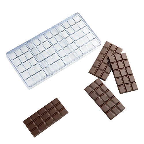 Pastry Tek 10.8 x 5.3 Inch Chocolate Bar Mold, 1 Break-Apart Chocolate Mold - 4 Cavities, Freezer-Safe, Clear Polycarbonate Candy Mold, Make Protein and Energy Bars, Food Grade - Restaurantware Pastry Tek 10.8 x 5.3 Inch Chocolate Bar Mold, 1 Break-Apart Chocolate Mold - 4 Cavities, Freezer-Safe, Clear Polycarbonate Candy Mold, Make Protein and Energy Bars, Food Grade - Restaurantware