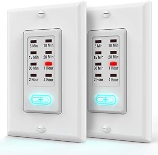 Light Timer Switch UL Listed, Fosmon 9 Setting 1875W in-Wall Countdown Electrical Switch