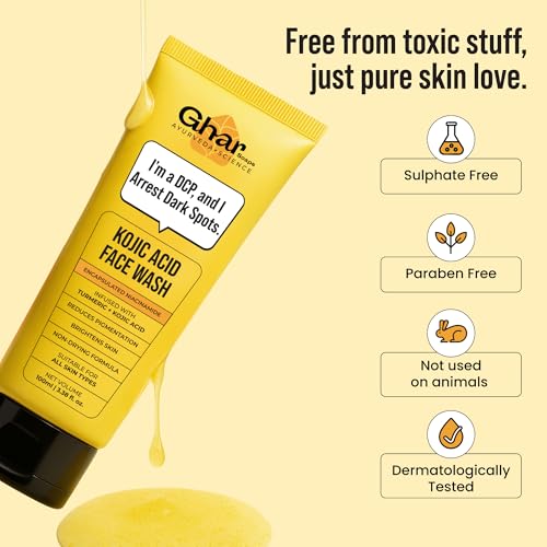 Image of GHAR SOAPS Kojic Acid 2% Soap with Niacinamide | For Pigmentation, Sun damage, Brightening Underarm & Reduces Dark Spot | Soap for Men & Women | Suitable for All Skin Types |(Pack of 1)