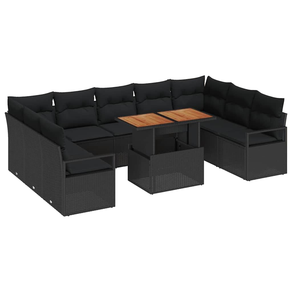 Juego de muebles de jardín de 7 piezas de ratán con espacio de almacenamiento, color beige