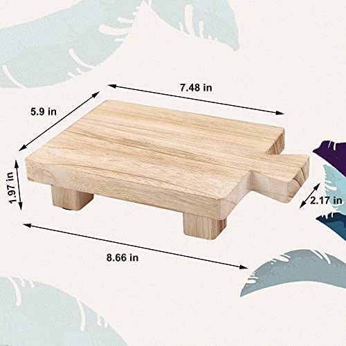 Peony Man WOOD PEDESTAL RISER 01 2 Packs Wood Pedestal Riser Display Pedestal Stand Wood Plant Riser Stand Wooden Soap Holder Tiered Tray Farmhouse Decorative Pedestal Stand Plant Holder thumb #2