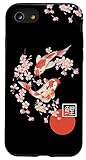 iPhone SE (2020) / 7 / 8 Cherry Blossom Koi Carp Fish Japanese Sakura Graphic Art Case