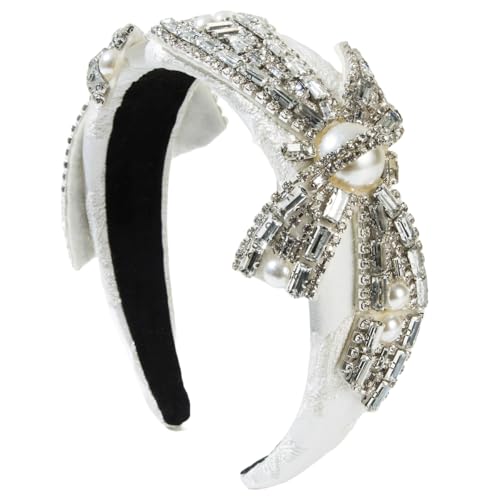 Bandeau strass cheveux blanc femme M chic pour vos mariages et soirées