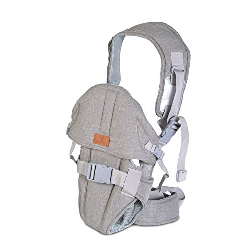 Cangaroo Babydrager Sweety, Ademend, Afneembare Cap, van 3,6 kg tot 13 kg, Kleur: Lichtgrijs - Image 3