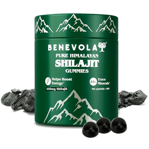 Image of Benevola Pure Himalayan Shilajit /Shilajeet Gummies 400 mg Advanced With 75% Fulvic Acid, Boosts Stamina & Improves Energy Levels | NABL Certified | Tamrind Flavor | No Added Sugar | Gelatin Free | Pack Of 60