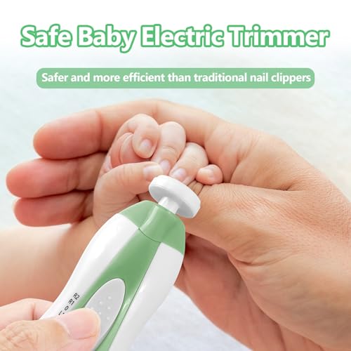 Image of Qunlions life Electric Baby Nail Trimmer, 6 in 1 Baby Nail Clippers, Baby Nail File, Nail File, Baby Care Kit, Manicure Set for Toddlers, Newborn or Adults (Green)