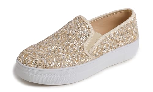 FEVERSOLE Women's Fashion Slip On Sneaker Casual Platform Loafers