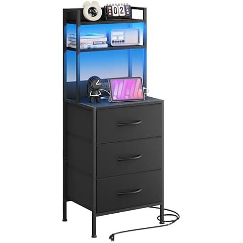 Fixwal LED Nightstand with Charging Station Cover