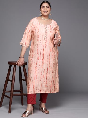 Image of Printed Silk Straight Kurta