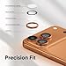FLOLAB NanoArmour for iPhone 17 Pro Max/iPhone 17 Pro Camera Lens Protector, Anti-Reflective, Durable Tempered Glass with Aluminum Ring Ultra Clear TruColors, Easy Install - Orange