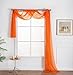 WPM WORLD PRODUCTS MART Orange Elegance Sheer Scarf Valance 216'' Long