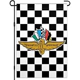 Indianapolis Motor Speedway Garden Flag 12x18 Inch Double Sided Small Black White Checkere Racing Garden Flags for Outside Lawn House Garage Outdoor Yard Garden Sign Decor