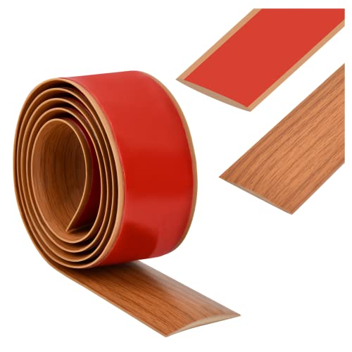1m x 4cm Laminate Flooring Threshold Transition Strip, Door StripThreshold Bars, Floor Joining Strip, Self Adhesive PVC Vinyl Flooring Edge Trim(Yellow Wood Grain)