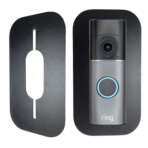 YJNBEST Stainless Steel Bezel Accessories for Ring Video Doorbell/Video Doorbell Wired Plus Cable & Pro Cable | Holder, Shield, Fixing, Plate for Outdoor Alexa Wireless Bell, Black T100