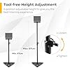 TANGZON Studio Speaker Stands (Pair), 6-Position Height Adjustable Monitor Stands with Non-skid Padding Stickers, Safety Pin & Wire Clamp, Heavy Duty Metal Tripod Floor Speaker Stand #1