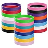 ZIQON Wholesale Rubber Bracelets Solid Color Silicone Wristbands Blank Stretch Silicone Wristbands Colorful Rubber Bracelets for Women Men Gifts (12)