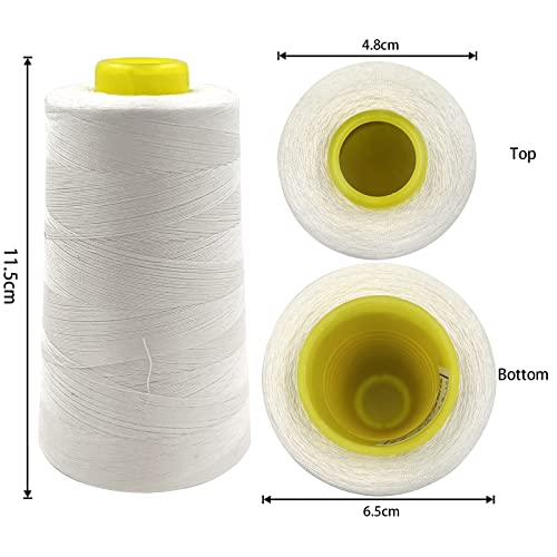 Tortoise 2,500 Yards All Purpose Nature Cotton Sewing Thread 50Wt For Quilting Serger Color Raw White #TOP1