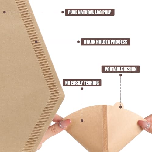 200 Count #4 Cone Coffee Filters 8-12 Cups, Disposable Coffee Filters 4 Cone Paper Unbleached Natural 4 Filters Paper Compatible with Ninja, Drip and Pour Over Coffee Maker - Thumbnail 3