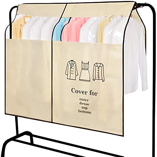 Fundas de Ropa,Funda Burro Ropa 90x110 cm Antipolvo,Impermeables,Humedad,con Cremallera,Protectores de Ropa para con Ventana Transparente...