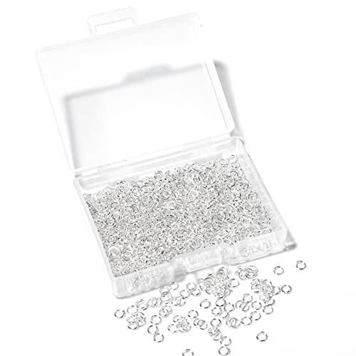 1000 Pcs 3mm Open Jump Rings Silver Plated Jump Rings for Jewelry Making Iron Made Single Ring Bulk for DIY Craft Earring Necklace Bracelet Pendant Choker Jewelry Making Findings