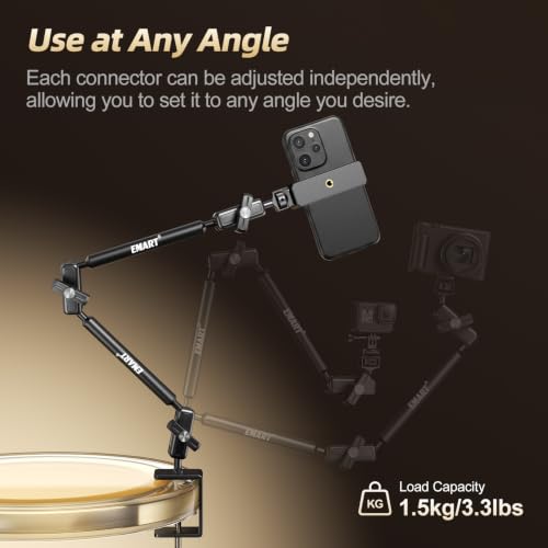 EMART 21" Magic Arm Clamp Kit,Overhead Camera Mount with C Clamp 1/4" Screw by EMART - Used condition - Image 3