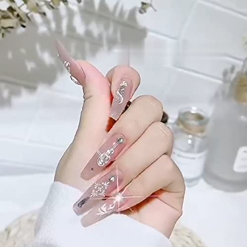 Vine Leaf Nail Art Stickers, Holographic White Vine Leaf Nail Art Transfer Decals Supplies, Bohemian Vine Leaf Nail Self-Adhesive Sticker Design Decoration For Women Manicure Art, Resin Nail Art Tips #TOP1