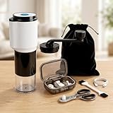 Portable Pill Crusher Grinder with Dual Electric/Manual Modes - Crushes Multiple Small & Large Pills to Fine Powder, Detachable Chamber, Easy Clean Design Ideal for Elderly for Medication,Vitamins