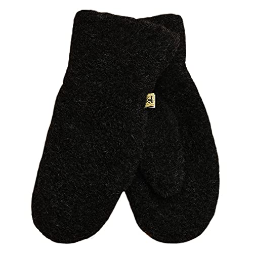 SamWo, Mittens/gloves made from 100% merino wool, comfortably warm, black, L