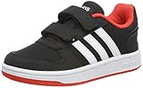 sportschuhe jungen 34 Rutschfeste Gummi-Sohle adidas Unisex-Kinder HOOPS 2.0 CMF C Fitnessschuhe, Schwarz (Negro 000), 35 EU