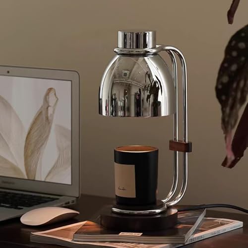 Mingfitow キャンドルウォーマーランプ タイマー付き 調光可能 電気キャンドルウォーマー エレガントなホームデコレーション 温暖化ヒーター 女性やママ、キャンドル愛好家、友人への誕生日プレゼントに 寝室で使用 (クロム) [1]