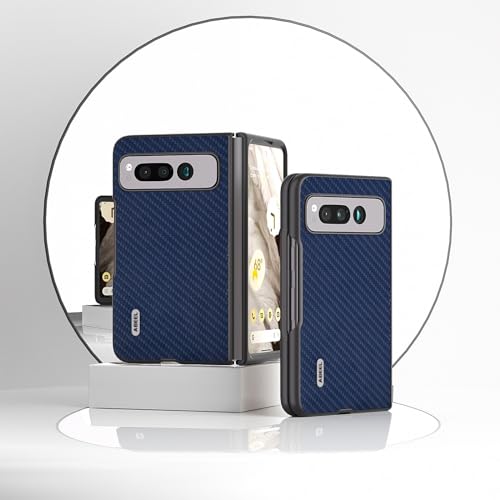 Coque Google Pixel Fold en cuir bleu marine et carbone - 5