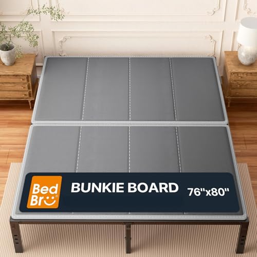 BedBro Bunkie Board King 10mm (76 x 80) Grey Under Mattress Support Anti-Sag & Noise-Free Breathable Low Profile Bed Board for Metal Frame