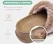 KuaiLu Women's Fluff Slippers Plantar Fasciitis Arch Support Platform Slippers Ladies Fashion Open Toe Faux Fur Sliders House Slipper, Camel Brown Size 6