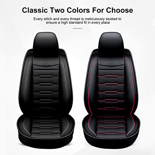 Aomsazto Leather Car Seat Covers Front Seat 2 Seats Waterproof Vehicle Cushion Cover Universal Fit For Most Cars Vehicle Sedans Suv Truck Tacoma Outback Rogue Rav4 Wrangler Camry Civic Black #TOP6