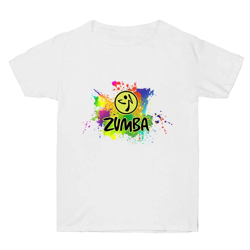 Ropa de Zumba para Mujer Camiseta de Entrenamiento de Baile Estampada gráfica de Cuello Redondo Clases de Gimnasia Fitness aeróbica