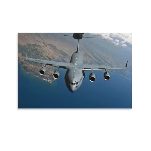 Toile avion de combat C-17 tableau mural haut de gamme format 60 x 90 cm