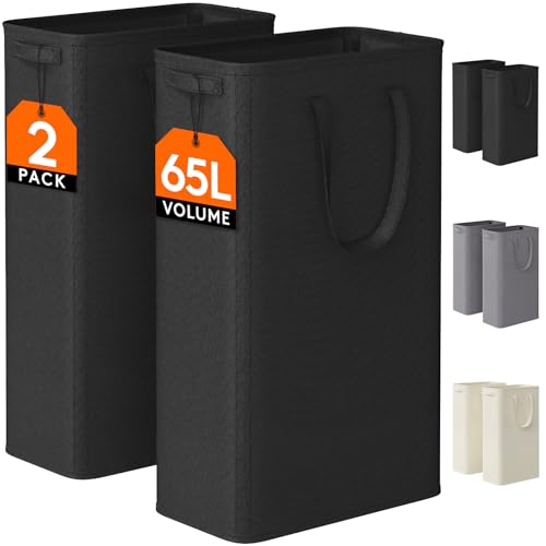 Lifewit 2 Pack Slim Laundry Hamper, Collapsible Narrow Laundry Basket,