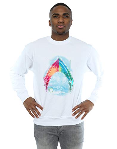 Image of Absolute Cult DC Comics Men's Aquaman Mera Logo Sweatshirt White X-Large