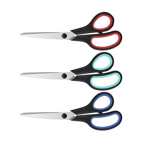 1 Tijeras Multiusos De 8 Pulgadas, Hoja Afilada, Agarre Cómodo, Color Azul