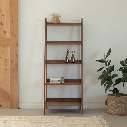Estante com 5 Prateleiras em Madeira de Pinus 150cm Design Inclinado