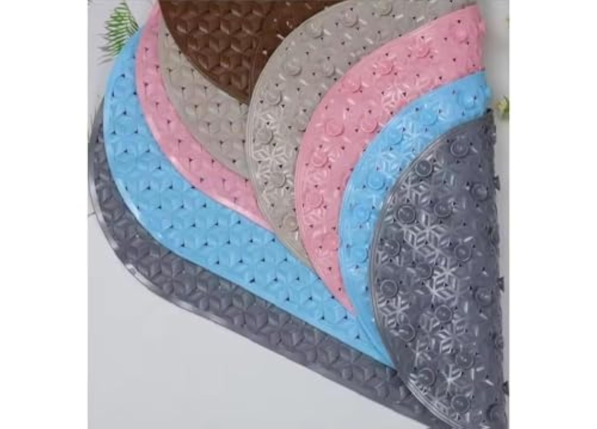 Anti Slip Oval Bath Mat with Suction Cups, Multi Colour
