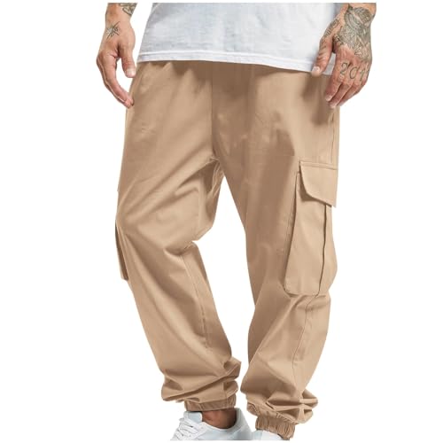 Elastic Waist Cargo Pants Mens Casual Cargo Joggers Pants Drawstring Stretch Loose Work Pants Tapered Sweatpants2