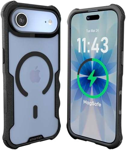 Smartish iPhone Air Case MagSafe, Gripzilla, Heavy Duty Grip, Clearly Black