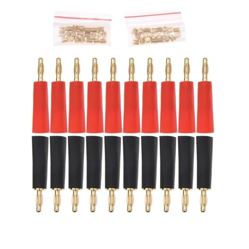 Image of 20pcs YT Gold Plated 4mm Jack Connector for Speaker Cable, Red and Black Connector