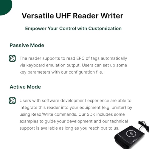 Fongwah Desktop U6-CU-91(WRD-130U1) Gen 2 UHF Reader/Writer ISO18000-6C, Easy Setup with Configuration Tool, up to 80cm Reading Distance - Thumbnail 6
