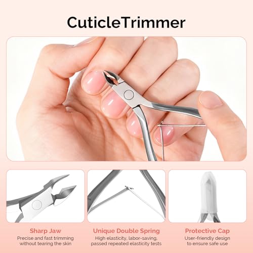 MelodySusie 14PCS Manicure Tools Kit Nail Care Kit with Nail File,Cuticle Trimmer and Pusher,Mini Sandpaper,Nail Brush and Cuticle Oil 25ML