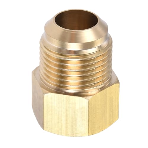 Image of YOKIVE Pipe Fitting, Brass Tube Adapter Connectors, Great for Hydraulic Applications (5 /8 SAE Flare Male & 1 /2 SAE Female)