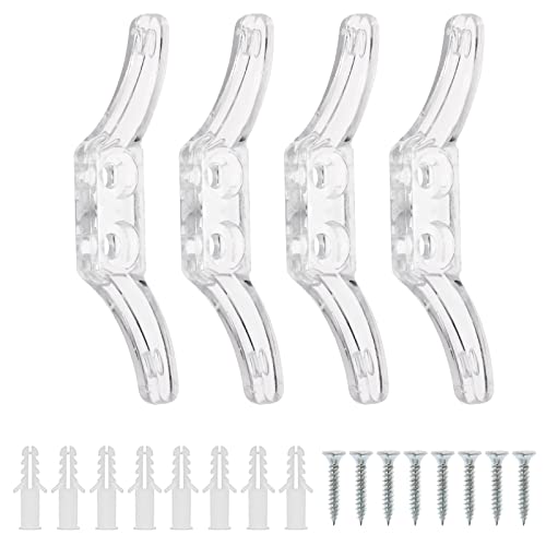 10 tacchetti per tende in plastica trasparente